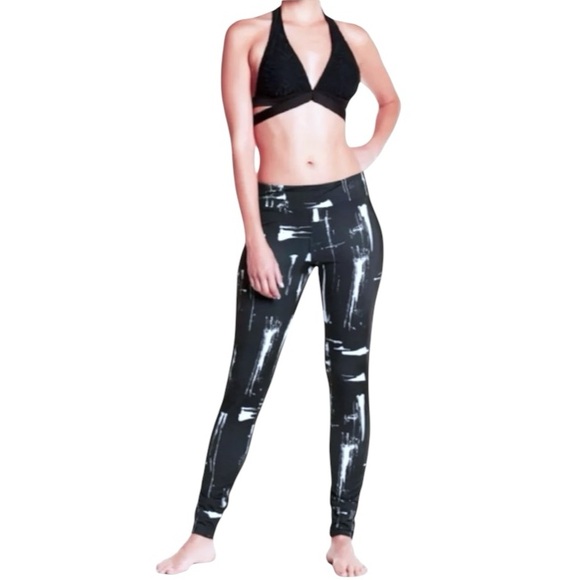 $88 Nautica Metropolis Leggings Pants XSmall 0 2 Black Allover Print Fitted NWT - Picture 1 of 11